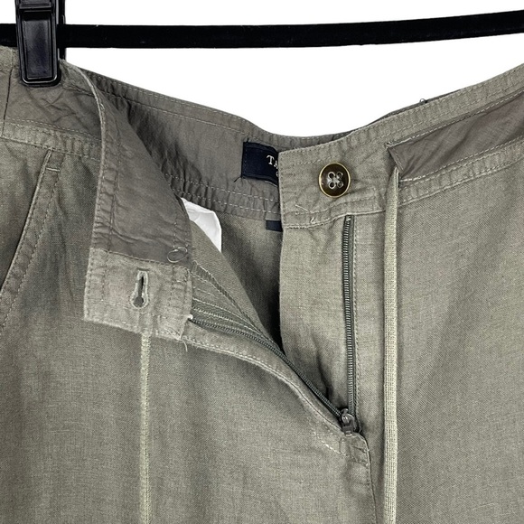 TALBOTS PURE IRISH LINEN GREEN DRAWSTRING SKIRT - Picture 5 of 13